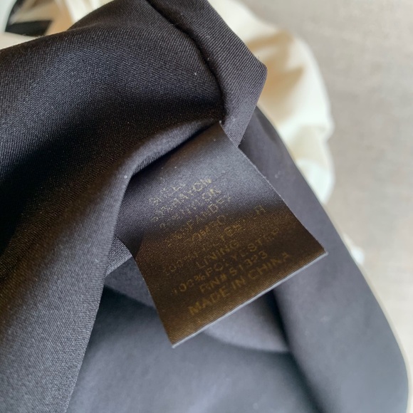 Ivory Blouse with Black Leather Skirt Dress - Picture 14 of 16